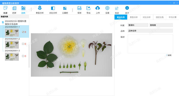 植物表型分析軟件（客戶端軟件）